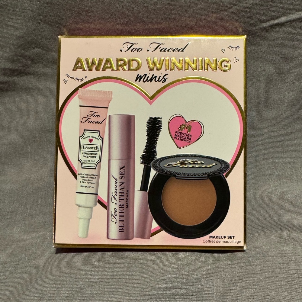 NEW TOO FACED Minis 3pc Set Better Than Sex Mascara, Hangover Primer & Bronzer